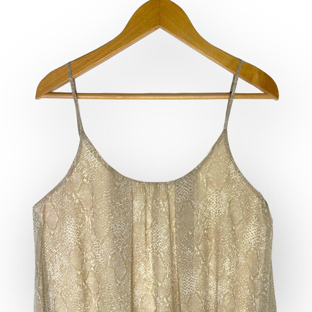 Aura Red Dress New Sheer Sleeveless Swing Dress Sz M Nude Snake Spaghetti Strap - Picture 7 of 13